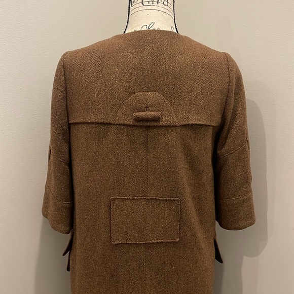 Anthropologie McGinn Knightsbridge Brown Metallic Gold Tweed Jacket - Picture 12 of 16